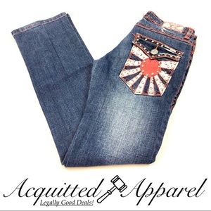 Laguna Beach Denim Co. Star Paint Red Stitch Jeans